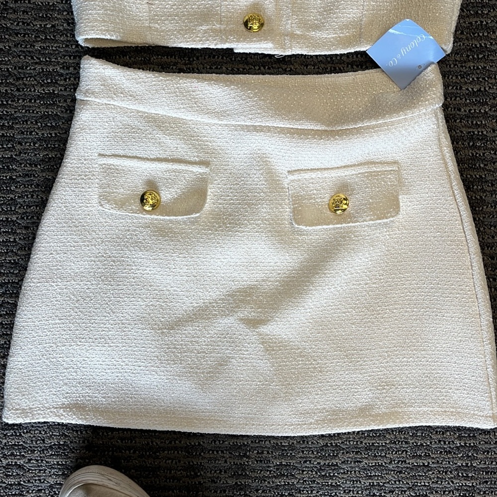 Elegant White Two-Piece Set, Fits a sz small - Picture 4 of 5